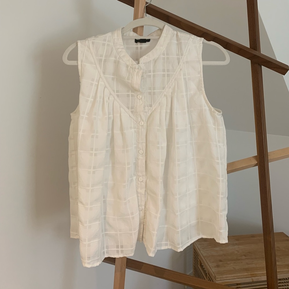 Current Air white button blouse size Medium